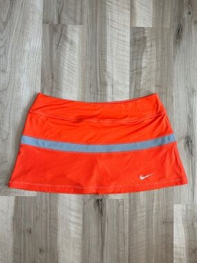 Nike Orange Mini Tennis Skirt with Built-in Shorts
